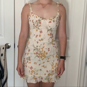 REFORMATION CHRISTINE MINI DRESS, light floral print, size 4